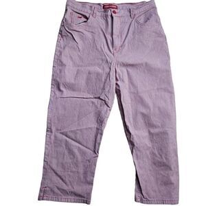 Vintage 90s Cropped Jeans Womens Size 12 Red Gingham Check Cowgirl Western Pinup